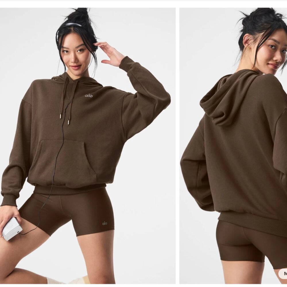 Alo Yoga Accolade Hoodie (Brown) Size S